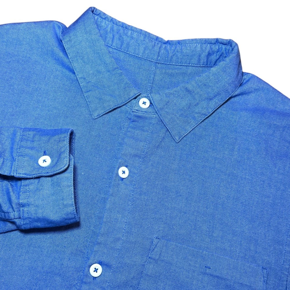 Lululemon Commission Mens M/L Blue Long Sleeve Button Down Shirt Pocket Casual
